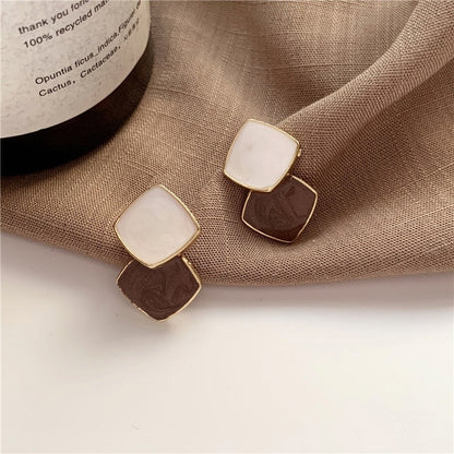 Autumn Winter New Brown Earrings Vintage Matte drop Earrings for women Metal Fashion Statement Dangle Earring 2024 Trend Jewelry