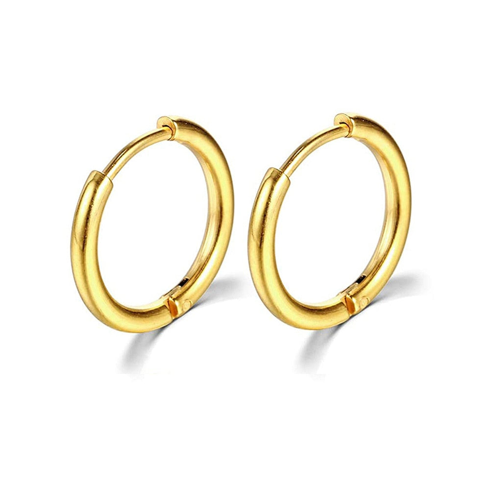 2024 New Simple Stainless Steel Small Hoop Earrings for Women Men Cartilage Ear Piercing Jewelry Pendientes Hombre Mujer