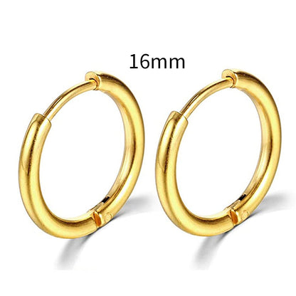 2024 New Simple Stainless Steel Small Hoop Earrings for Women Men Cartilage Ear Piercing Jewelry Pendientes Hombre Mujer