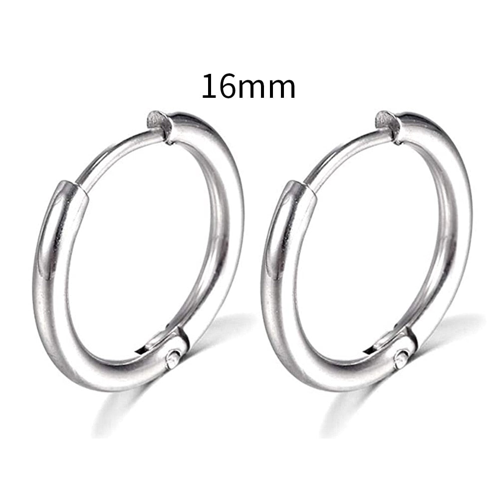 2024 New Simple Stainless Steel Small Hoop Earrings for Women Men Cartilage Ear Piercing Jewelry Pendientes Hombre Mujer