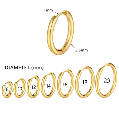 2024 New Simple Stainless Steel Small Hoop Earrings for Women Men Cartilage Ear Piercing Jewelry Pendientes Hombre Mujer