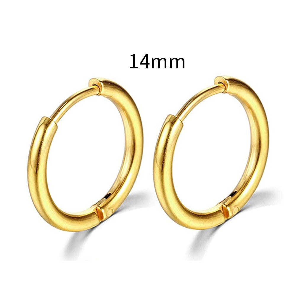 2024 New Simple Stainless Steel Small Hoop Earrings for Women Men Cartilage Ear Piercing Jewelry Pendientes Hombre Mujer