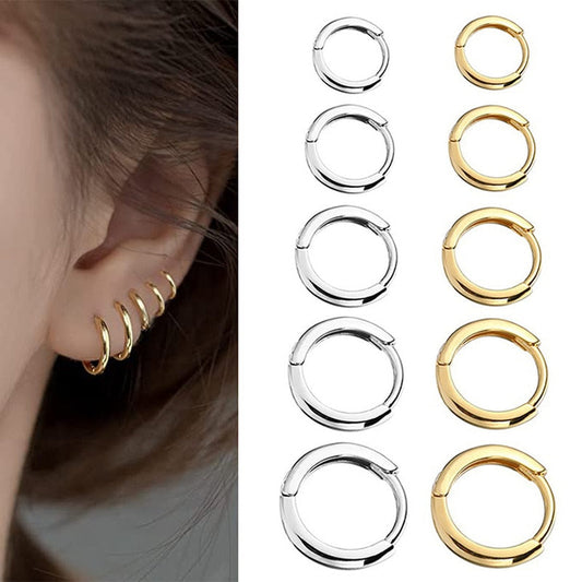 2024 New Simple Stainless Steel Small Hoop Earrings for Women Men Cartilage Ear Piercing Jewelry Pendientes Hombre Mujer